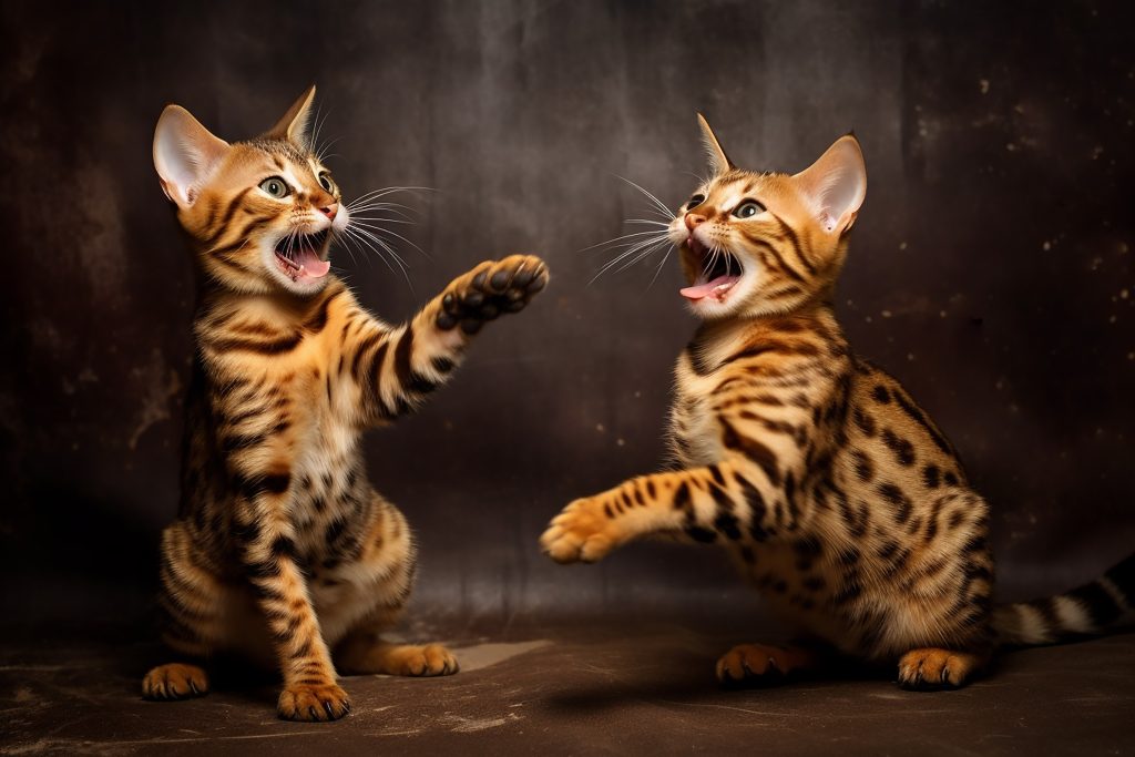 Deux chats Bengal